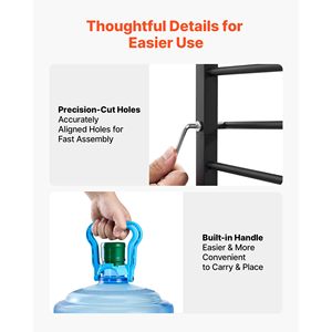 Support robuste à 4 niveaux pour 3 bouteilles d'eau, étagère de rangement pour bouteilles de 3 à 5 gallons, organisateur pour la cuisine - Product Image 6