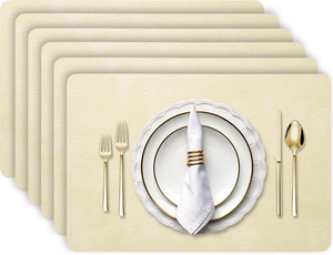 Set de table rectangulaire moderne en cuir marron antidérapant pour salle à manger – Sur mesure - Product Image 3