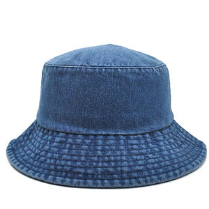 Chapeau Bob en Jean Délavé et Vieilli Personnalisable, Vente en Gros, Logo Brodé Personnalisé, Casquette de Pêcheur Vintage à Large Bord - Product Image 2
