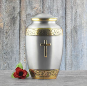 Urnas Funerarias de Metal Uzair Handicrafts con Diseño de Atardecer Plateado, Capacidad Personalizable, para Cremación de Adultos y Cenizas Humanas - Product Image 5