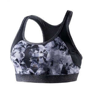Custom High Support Women Sports Bra Breathable Polyester Yoga Gym <b>Running</b> Workout Top With Removable <b>Pads</b> OEM Sublimation - Product Image 1