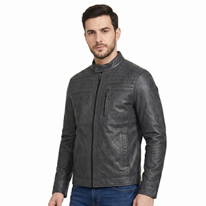 Veste en cuir pour homme, best-seller, style streetwear, personnalisable, imperméable, logo personnalisé sur le devant, écologique - Product Image 1