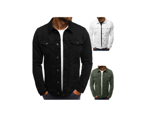 เสื้อแจ็คเก็ตเดนิมทรงสลิมฟิตคุณภาพสูงสำหรับผู้ชาย พร้อมปกตั้งและลายตัวอักษร บริการ OEM ผ้าไม่ถักทอ - Product Image 4