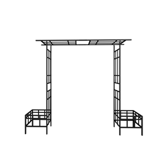 Arco da Giardino in Metallo a Larghezza Regolabile W68.11 ~W94.29 Nero per Esterni, Supporto per Piante Rampicanti, Traliccio/Portico per Rose - Product Image 4
