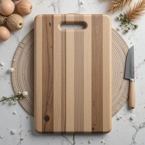 Planche à découper en bois robuste et durable pour la cuisine, pour couper les légumes, la viande, le pain, planche de préparation alimentaire en bois naturel - Product Image 2