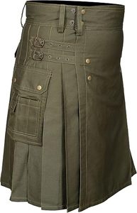 Kilt Escocés Verde Oliva de Algodón para Hombre Adulto de Thistle Rose Enterprises - Product Image 3