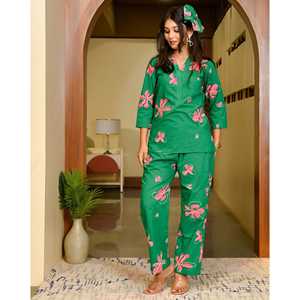 ชุดเซ็ต 2 ชิ้น เฮเลนา สำหรับผู้หญิง ผ้าคอร์ดูรอยสีเขียวลำลอง แขนยาว ความยาวระดับข้อเท้า เอวต่ำ ไซส์ XS เนื้อผ้านุ่มสบาย เหมาะสำหรับฤดูร้อน - Product Image 6