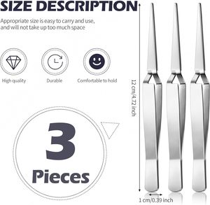 3 Pièces Pinces chirurgicales inversées à verrouillage croisé pour la fabrication, à action inversée, en acier inoxydable, certifiées CE Classe II - Product Image 3