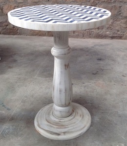 Table en os incrusté de la marque ILAHI, design moderne, détails en agate, rangement, meuble portable pour la maison - Product Image 2