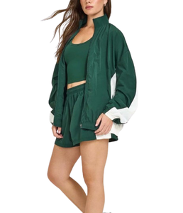 Custom Design Best Quality <b>Women</b> Stylish Woven Windbreaker <b>Jacket</b> Stand Lightweight Breathable Windproof Autumn <b>Summer</b> Nylon - Product Image 2