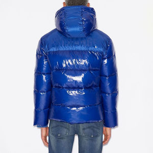 EVERGLIDE TOP Quality Royal Blue Puffer Jacket Men Shiny <b>Waterproof</b> <b>Warm</b> Hooded Winter Jackets Bulk Wholesale Custom Logo - Product Image 4