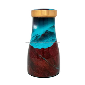 Bouteille de chambre en cuivre pur de qualité supérieure 1100 ML Himalaya Meena Print Design Anti-fuite Ayurvédique Drinkware Pot en cuivre - Product Image 4