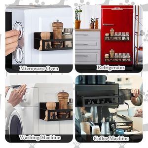 Lot de 2 paniers magnétiques en métal pour épices, à fixer sur réfrigérateur, organisateurs de rangement pour assaisonnements, pour la décoration intérieure K - Product Image 3