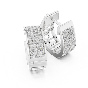 Pendientes de Aro de Oro Blanco de 18K con Diamantes Cultivados en Laboratorio, Chapados en Rodio, Corte Brillante, Pendientes Huggie con Micro Pavé Premium para Mujer - Product Image 3