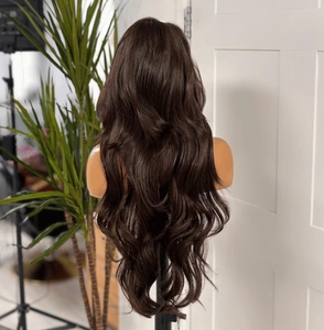 High Quality Dark Brown Body Wave Loose <b>Curly</b> HD Invisible Lace Frontal Human <b>Hair</b> <b>Wig</b> Pre Plucked Natural Hairline - Product Image 5