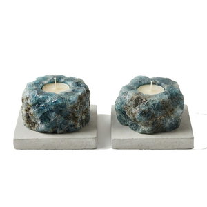 Portavelas de Piedra Natural Tallada a Mano de Apatita, Ágata y Piedras Preciosas, para Sanación, Venta al por Mayor - Product Image 2