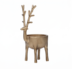 Elegante tazón dorado con forma de reno, tazón decorativo de metal, estilo nórdico, hecho a mano, para decoración de mesa, decoración elegante para el hogar. - Product Image 4