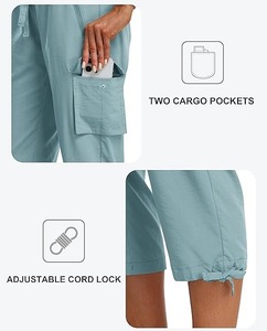 FITME SPORTS High Waisted Straight Flat Front Cargo Pants Women Casual Eco-Friendly Lightweight Terry Fabric Quick Dry - Product Image 4