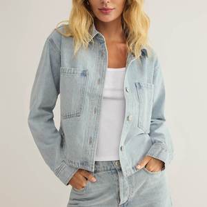 Veste en jean pour homme, décontractée, classique, à col montant, manches longues, coupe ajustée, élégante, confortable, durable, respirante, séchage rapide, 100% denim - Product Image 6