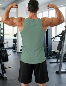 Débardeur tricoté sans manches pour homme, col rond, respirant, en coton et élasthanne, brodé, écologique, séchage rapide, pour le sport et la gym - Product Image 4