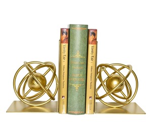 Wooden Bookends Set Of 2 <b>Rustic</b> Rectangle Design For <b>Home</b> Office <b>Decor</b> With Pencil And Scissors Holders - Product Image 5