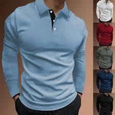 Premium <b>Men</b>’s Long Sleeve <b>Polo</b> | Breathable Birdseye Mesh Technical <b>Shirt</b> | Contrast Placket Slim Fit <b>Polo</b> - Product Image 2