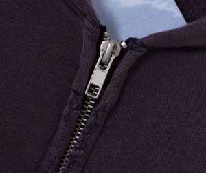 Hoodies zippés courts personnalisés de haute qualité, effet délavé, en tissu épais - Product Image 3