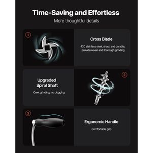 Hachoir à viande manuel en acier inoxydable 304 avec pince de fixation pour table et 2 plaques de découpe pour la fabrication de saucisses - Product Image 5