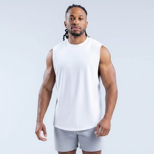 Hot Selling Cotton Spandex Men's Sporty Street Wear Tank <b>Top</b> Casual Boxy Fit Custom Logo OEM High Quality Breathable Fashion - Product Image 3