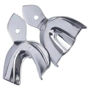Plateaux d'empreinte dentaire en métal massif Azicon - Ensemble supérieur et inférieur réutilisable et autoclavable pour prothèses sans dents - Outil chirurgical - Product Image 3
