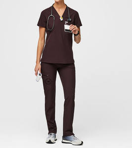 Uniformes Médicos de Alta Calidad OEM, Conjuntos Antiarrugas, Uniformes de Belleza, Blusas con Cuello en V, Traje de Enfermería para Mujer - Product Image 4