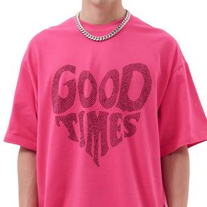 Nuevas Camisetas Personalizadas con Pedrería, 100% Algodón, Logotipo de Marca Personalizado, Color Negro Sólido, Secado Rápido para Hombre - Product Image 4