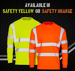 เสื้อเชิ้ตนิรภัยแขนยาว Class 3 ผ้าโพลีเอสเตอร์คอตตอนแบบ OEM/ODM พร้อมแถบสะท้อนแสง เสื้อยืดนิรภัยแขนยาวสำหรับทำงาน - Product Image 5