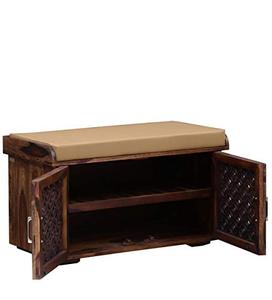 Meuble à chaussures en bois de Sheesham - Déjà assemblé - Rangement pour chaussures pour la maison/entrée/hall/organisateur/support pour la maison - Product Image 2