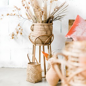 Fabricant digne de confiance support de plante en rotin en osier naturel fleur conteneur support de jardinière pas cher prix - Product Image 3