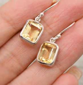 Pendientes de Plata con Citrino, 925, Piedra Preciosa Facetada, Joyería para Mujer de Alta Calidad Natural, para Regalo de Boda o Fiesta, Precio al por Mayor - Product Image 3