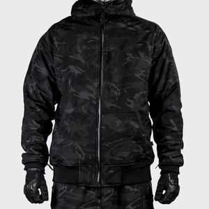 Hoodie de moto unisexe homologué CE avec protection blindée, respirant, en polaire, noir, entièrement doublé, 100 % polyester - Product Image 1
