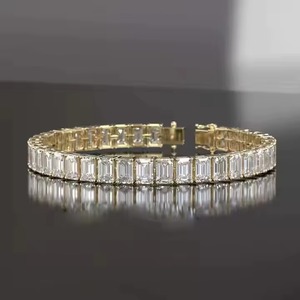 Lab Grown Diamond Tennis <b>Bracelet</b> for Women, Emerald Cut Diamond Tennis <b>Bracelet</b>,14K Solid Gold Diamond Women's <b>Bracelet</b> - Product Image 6