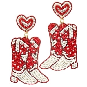 Boucles d'oreilles à la mode de style Western Game Day avec perles de rocaille couleurs personnalisées cadeau exquis unisexe pour une tenue décontractée quotidienne - Product Image 4