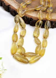 สร้อยคอประดับด้วยลูกปัดรูปไข่เหลี่ยมเพชรพลอยจากหินควอตซ์น้ำผึ้งธรรมชาติ สำหรับทำเครื่องประดับชั้นดี - Product Image 4