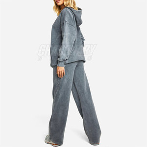 Survêtement classique délavé à l'acide, tissu premium, coupe décontractée, idéal pour les tenues décontractées et le style quotidien. - Product Image 5