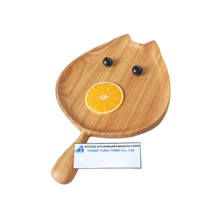 Wooden Cat-Shaped Serving <b>Tray</b> Handmade Cute Kitchen Storage Holder For Food - Product Image 1