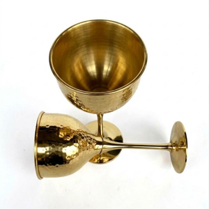 Ensemble de 2 flûtes à champagne en laiton gravé à la main, plaqué or, style vintage royal, gobelets à vin de luxe en promotion - Product Image 6