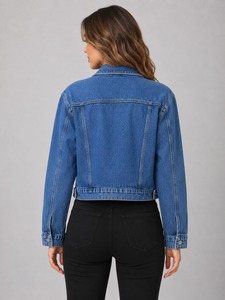 Chaleco Vaquero de Corte Holgado para Mujer, Azul Vintage, Sin Mangas, con Botones al Frente, Chaqueta de Mezclilla con Tela de Algodón Resistente y Diseño Elegante - Product Image 5