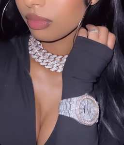 Cadena Cubana de Plata de Ley Chapada en Oro de Buena Calidad con Moissanita, Collar de Lujo Estilo Hip Hop para Hombre, Regalo, Compra en EE. UU. y Reino Unido - Product Image 1