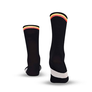<b>Men's</b> Black Crew <b>Socks</b> With Orange <b>Yellow</b> Stripe Knitted Regular Fit Solid Pattern Sports <b>Socks</b> Custom Bamboo <b>Men</b> <b>Socks</b> OEM <b>men</b>. - Product Image 2