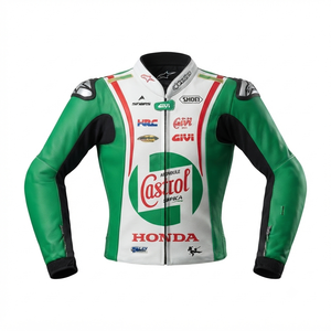 Men’s Zonda Cowhide Leather <b>Racing</b> <b>Jacket</b>/Chaqueta MotoCP Style CE Level 2 Armor Motorcycle Track Riding Protective Gear CE - Product Image 1