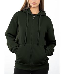 Sudadera con Capucha para Mujer, Diseño Nuevo, 100% Algodón, Manga Larga, Cuello Redondo, Hombros Caídos, Color Sólido, Cómoda, Casual, con Cierre, al Mejor Precio - Product Image 1
