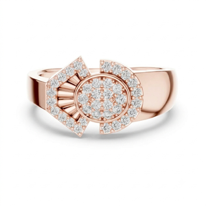 Anillo Solitario de Diamante con Corte Brillante Redondo y Hombros con Detalles de Diamantes, Elegantes Anillos de Compromiso con Diamante Solitario - Product Image 1