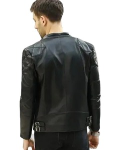 เสื้อแจ็คเก็ตหนังสีดำสำหรับนักแข่งชาย - Product Image 4